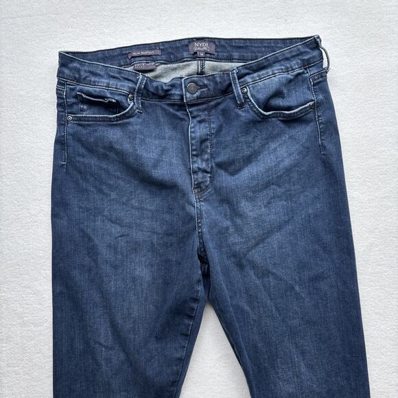 NYDJ Silhouette Womens Size 14 Jeans Slim Bootcut Lift Tuck Technology Dark Wash - Picture 2 of 14